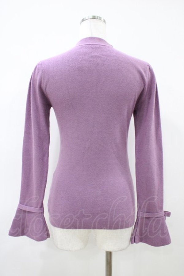画像2: an another angelus / 袖口リボンチョーカーニットプルオーバー Free MAUVE H-26-04-06-1058-CA-TO-NS-ZH (2)