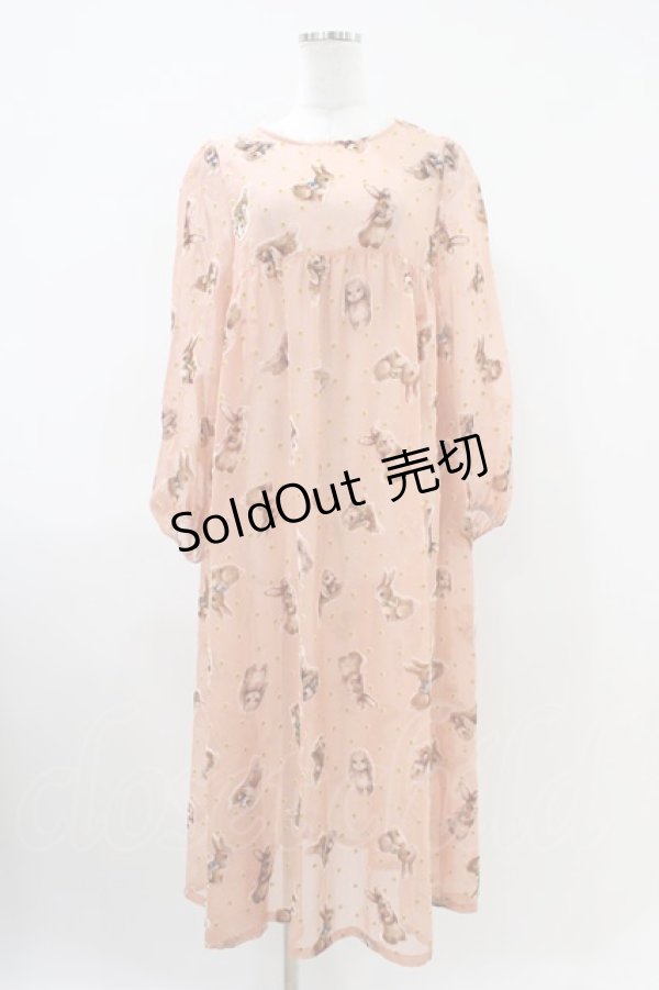 画像1: Franche Lippee / バニーワンピース M ピンク H-26-04-06-1008-LO-OP-NS-ZH (1)