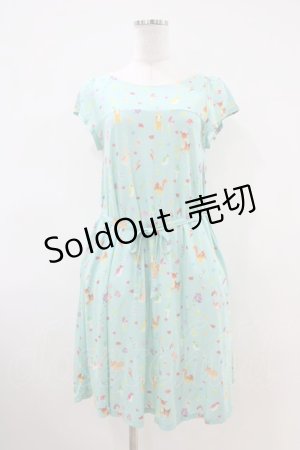 画像: Franche Lippee / ぼんやり柄ワンピース M ミント H-26-04-06-1010-LO-OP-NS-ZH