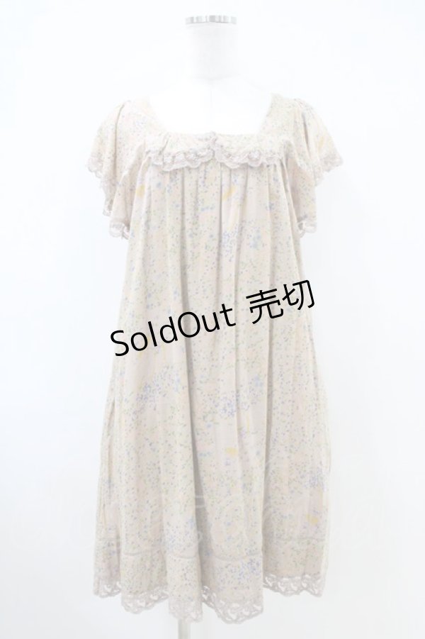 画像1: Cherir la femme / オリプリワンピース M ブラウン H-26-04-06-1011-LO-OP-NS-ZH (1)