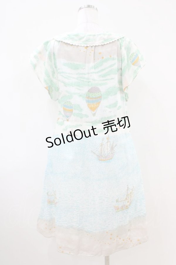 画像2: Cherir la femme / 気球柄ワンピース M オフ H-26-04-06-1012-LO-OP-NS-ZH (2)