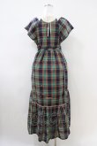画像2: Cherir la femme / チェックワンピース M グリーン H-26-04-06-1015-LO-OP-NS-ZH (2)