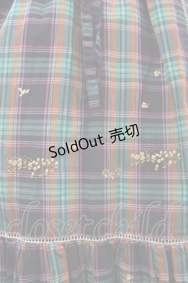 画像4: Cherir la femme / チェックワンピース M グリーン H-26-04-06-1015-LO-OP-NS-ZH (4)