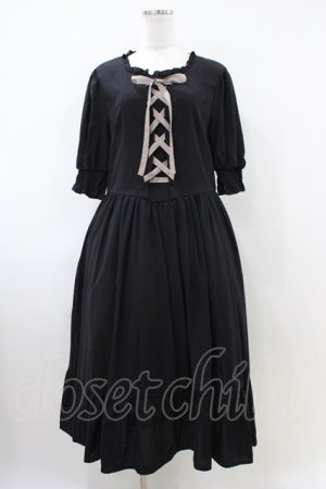 画像: m petit by misako / AMレースアップワンピース 3L ブラック H-26-04-06-1016-LO-OP-NS-ZH