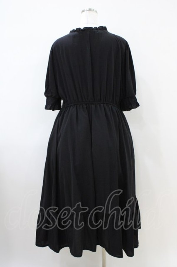 画像2: m petit by misako / AMレースアップワンピース 3L ブラック H-26-04-06-1016-LO-OP-NS-ZH (2)