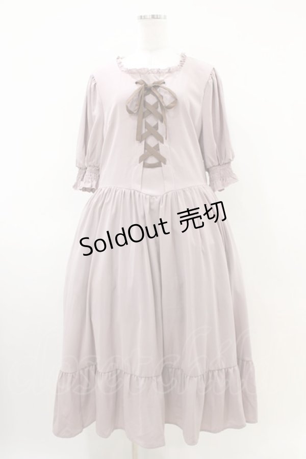 画像1: m petit by misako / AMレースアップワンピース 3L ピンク H-26-04-06-1020-LO-OP-NS-ZH (1)