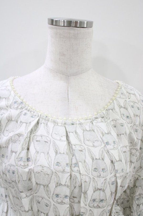 画像3: Cherir la femme / にらめっこワンピース M オフ/ネイビー H-26-04-06-1022-LO-OP-NS-ZH (3)