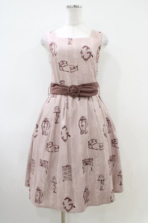 画像: Fi.n.t / ベルト付きクローゼット柄ワンピース Free PINK H-26-04-06-1024-CA-OP-NS-ZH