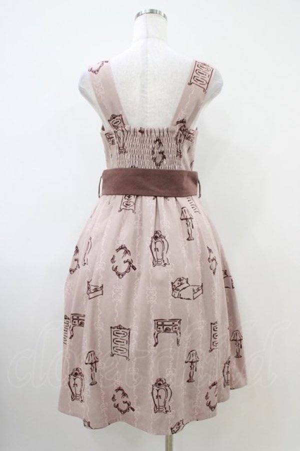 画像2: Fi.n.t / ベルト付きクローゼット柄ワンピース Free PINK H-26-04-06-1024-CA-OP-NS-ZH (2)