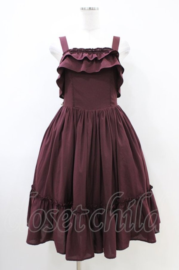 画像1: axes femme kawaii / クラシカルフリルジャンスカ M ワイン H-26-04-06-1027-AX-OP-NS-ZH (1)