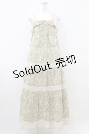 画像: Cherir la femme / オリプリワンピース M ブルー花柄 H-26-04-06-1029-LO-OP-NS-ZH