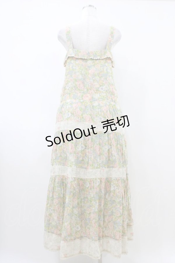 画像2: Cherir la femme / オリプリワンピース M ブルー花柄 H-26-04-06-1029-LO-OP-NS-ZH (2)