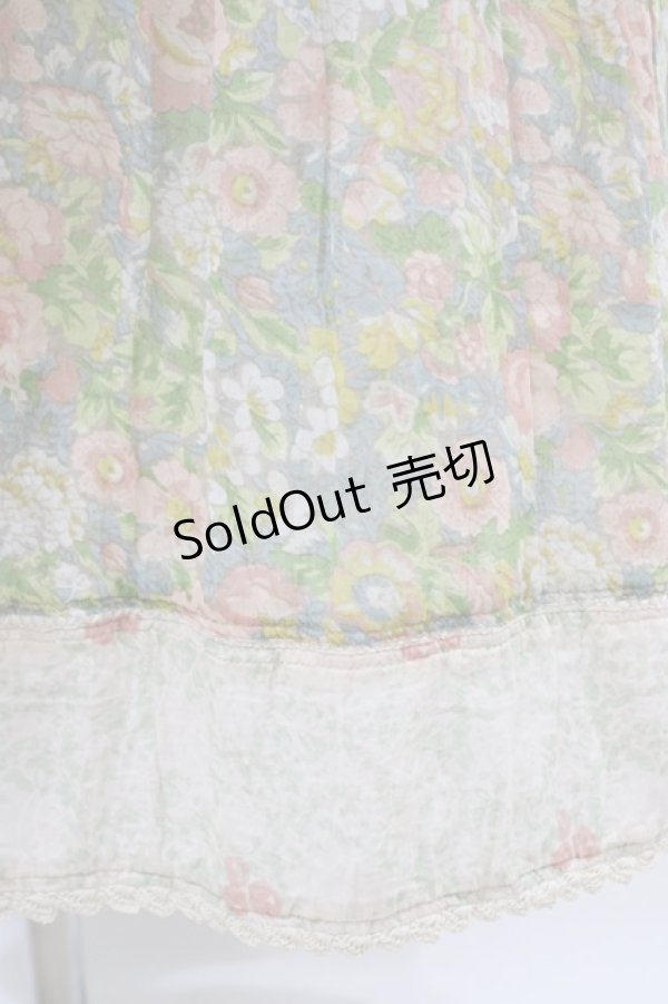 画像4: Cherir la femme / オリプリワンピース M ブルー花柄 H-26-04-06-1029-LO-OP-NS-ZH (4)