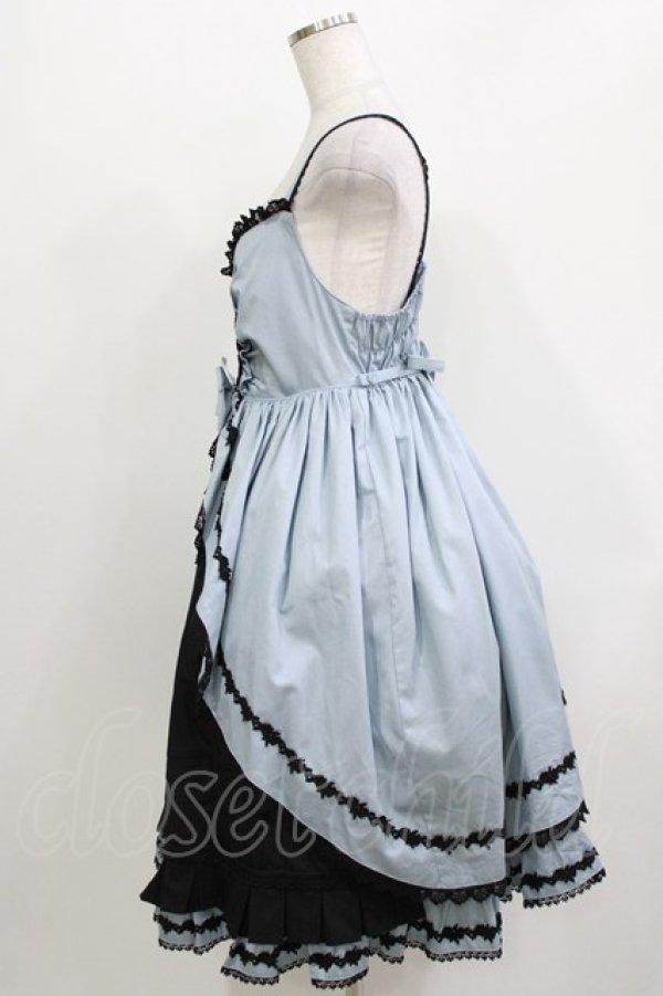 画像2: ALICE and the PIRATES / タックフリルベビードールジャンパースカートII Free ブルーグレー/黒 H-26-04-06-001-PA-OP-NS-ZH (2)
