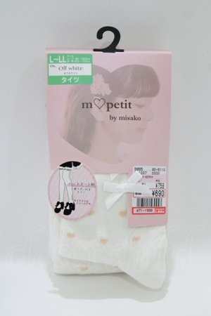 画像: m petit by misako / ECAMメンハートDTタイツ  オフ/ピンク H-26-04-06-051-LO-ZA-NS-ZH
