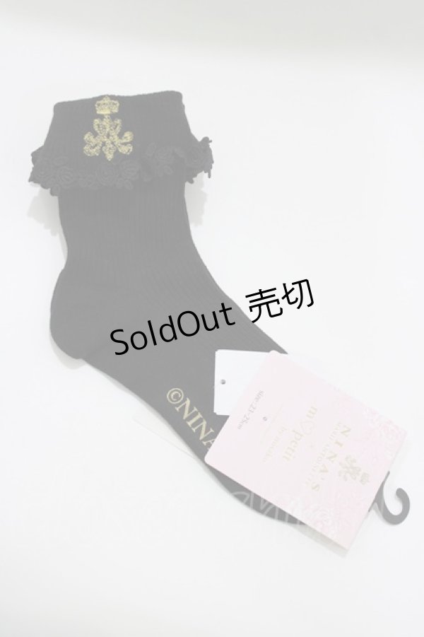 画像1: m petit by misako / AMCSNIレースロゴ  ブラック H-26-04-06-052-LO-ZA-NS-ZH (1)