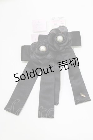 画像: m petit by misako / AMOVKフロントリボン  ブラック H-26-04-06-060-LO-ZA-NS-ZH