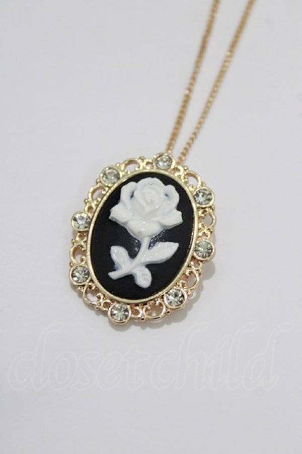 画像1: m petit by misako / カメオネックレス  ブラック H-26-04-06-066-LO-AC-NS-ZH (1)