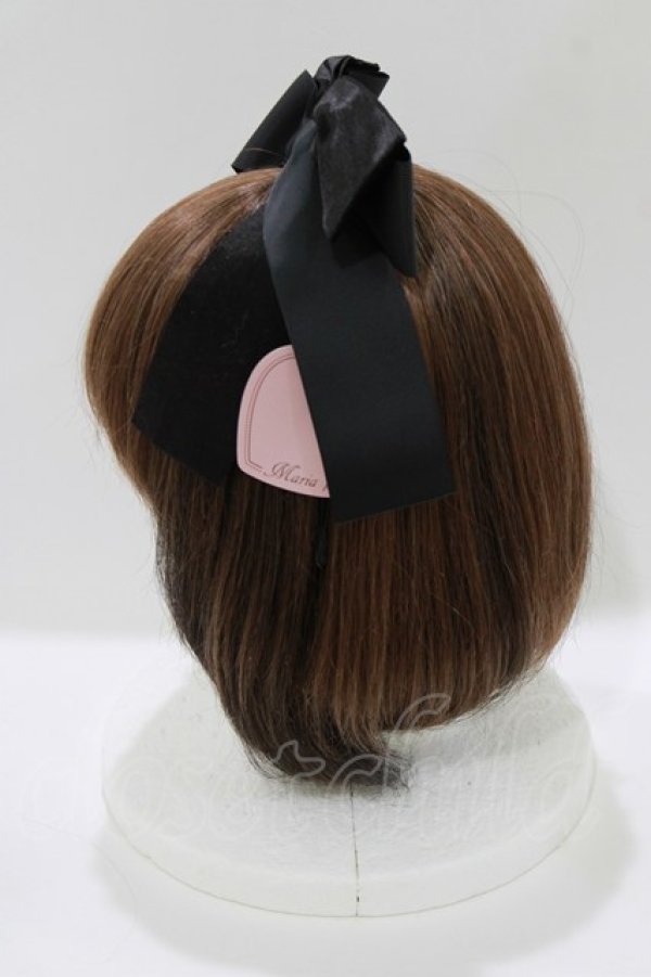 画像2: Maria pipi / グログランリボンカチューシャ  ブラック H-26-04-06-068-EL-AC-NS-ZH (2)