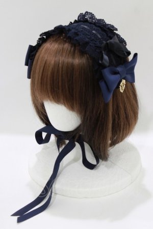 画像: BABY,THE STARS SHINE BRIGHT / 別珍プリンセスドロップヘッドドレス  ネイビー H-26-04-06-069-BA-AC-NS-ZH