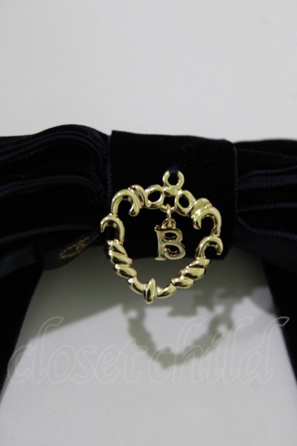 画像2: BABY,THE STARS SHINE BRIGHT / Ruban de Noel Neige別珍リボンカチューシャ  ネイビー H-26-04-06-074-BA-AC-NS-ZH (2)