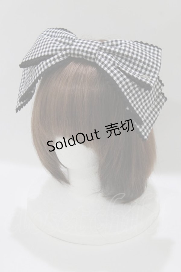 画像1: Angelic Pretty / Dollyヒロインリボンコーム  ブラックチェック H-26-04-06-076-AP-AC-NS-ZH (1)