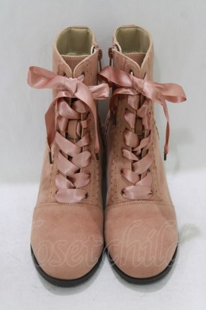画像: axes femme / レースアップブーツ L ピンク H-26-04-06-077-AX-SH-NS-ZH