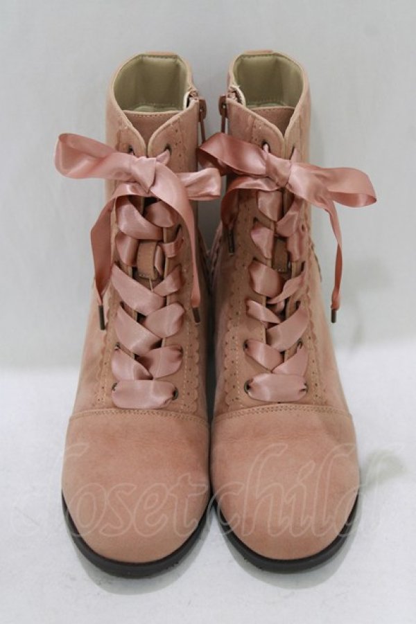 画像1: axes femme / レースアップブーツ L ピンク H-26-04-06-077-AX-SH-NS-ZH (1)
