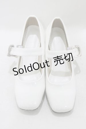 画像: DearMyLoveRose / スクエアストラップパンプス 22.5cm 白 H-26-04-06-079-EL-SH-NS-ZH
