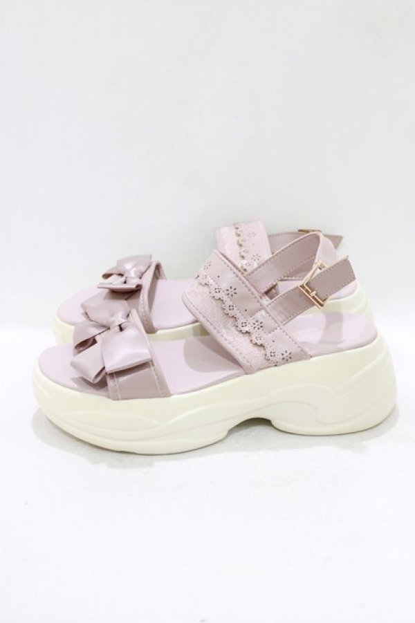 画像2: m petit by misako / AMリボンスニーカーサンダル LL ピンク H-26-04-06-082-LO-SH-NS-ZH (2)