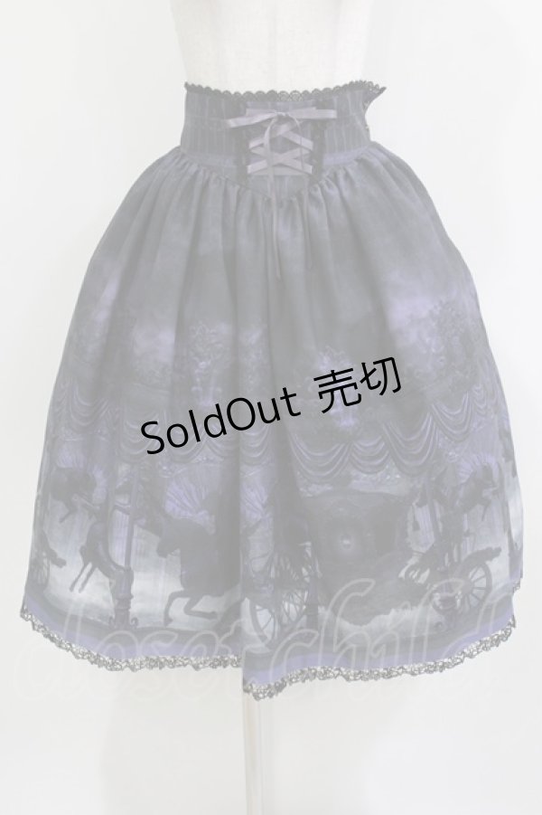 画像1: ALICE and the PIRATES / Haunted Carousel〜永遠に巡る死への誘い〜柄スカート Free 黒/パープル H-26-04-06-008-PA-SK-NS-ZH (1)