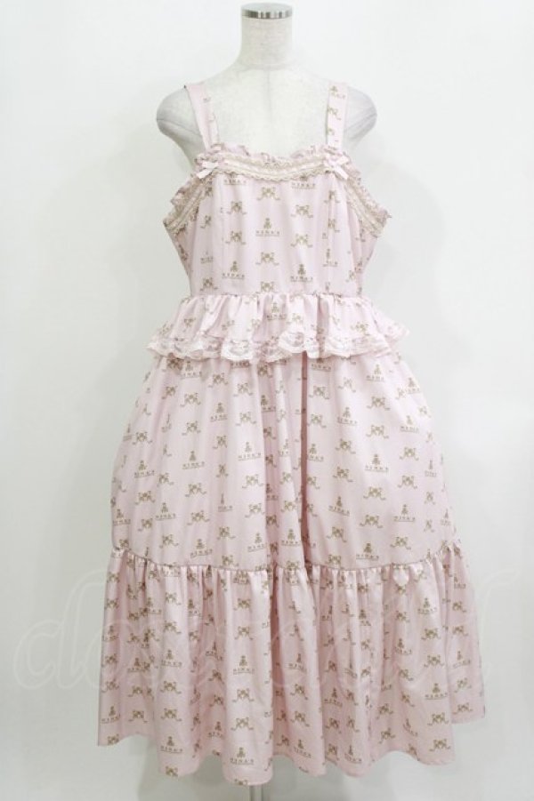 画像1: m petit by misako / NINA'S/ペプラムジャンパースカート 3L ピンク H-26-04-06-011-LO-OP-NS-ZH (1)