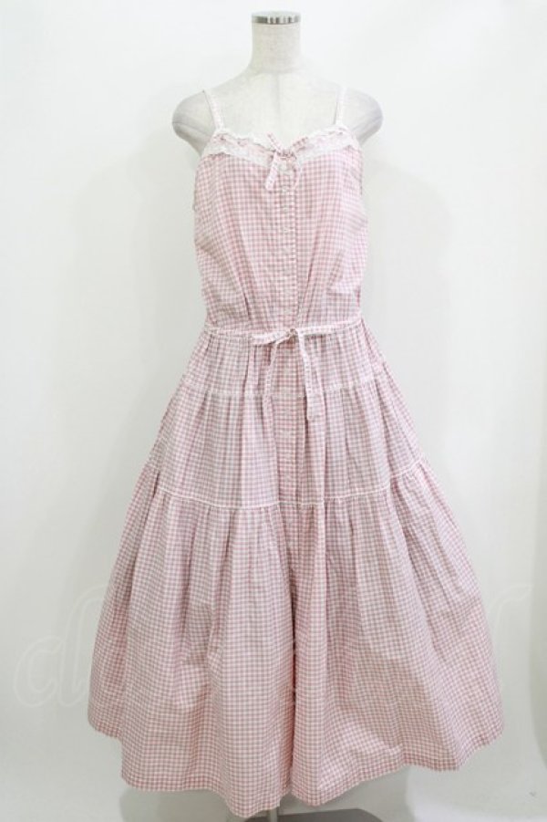 画像1: PINK HOUSE / レース使いキャミソールワンピース Free ピンク H-26-04-06-014-LO-OP-NS-ZH (1)