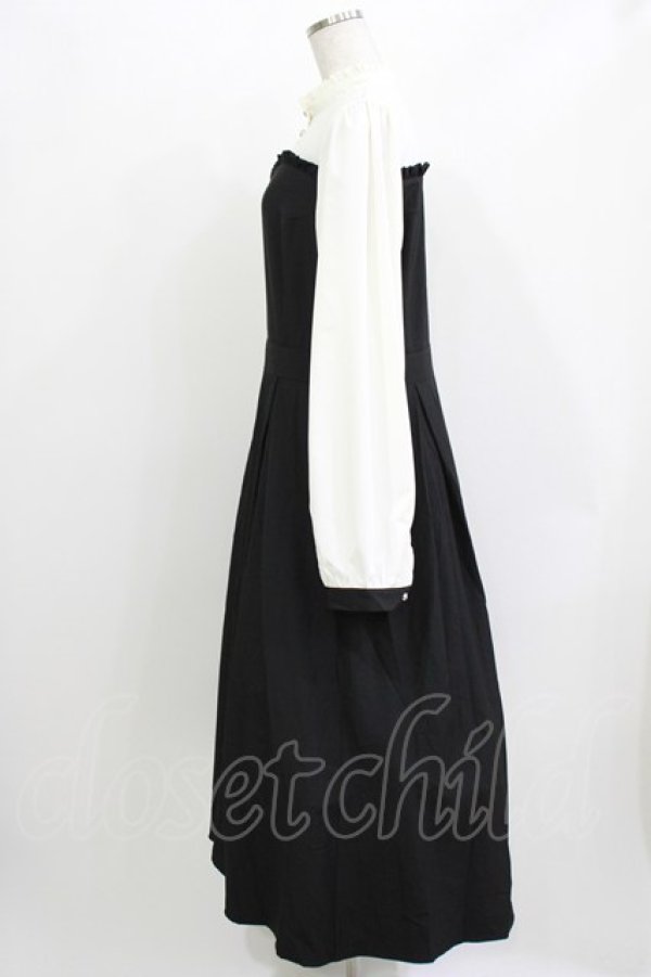 画像2: DearMyLoveRose / フリルスタンドカラービスチェワンピース 3L ブラック H-26-04-06-017-EL-OP-NS-ZH (2)