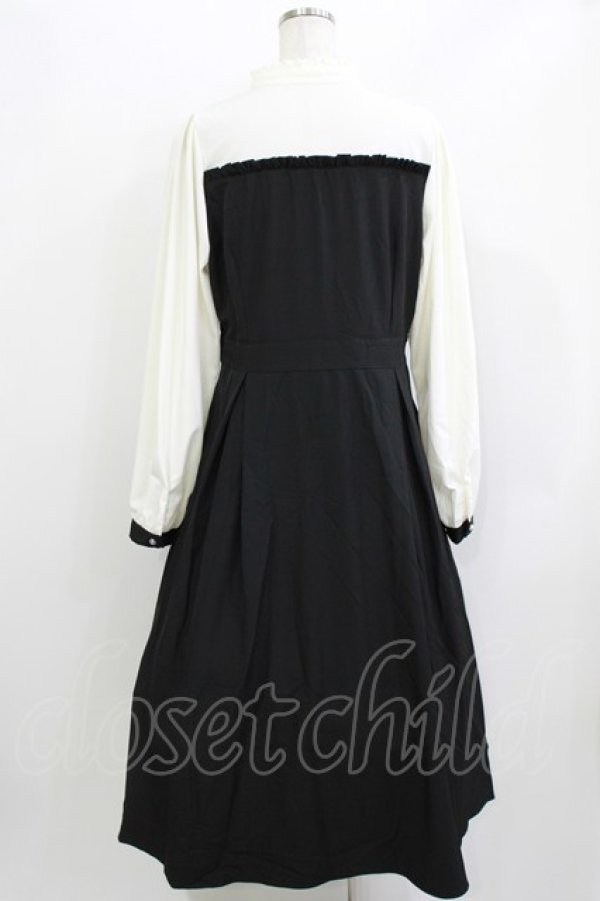 画像3: DearMyLoveRose / フリルスタンドカラービスチェワンピース 3L ブラック H-26-04-06-017-EL-OP-NS-ZH (3)