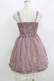 画像3: axes femme / ギンガムシャーリングキャミワンピース M ワイン H-26-04-06-021-AX-OP-NS-ZH (3)
