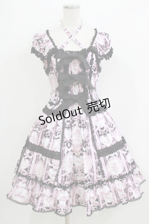 画像1: BABY,THE STARS SHINE BRIGHT / マリーアントワネット柄ジャンパースカート Free ブラック H-26-04-07-003-BA-OP-NS-ZH (1)