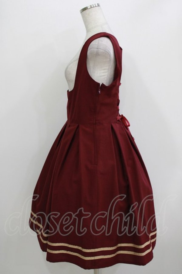 画像2: Innocent World / コルセット裾ラインジャンパースカート L ボルドー H-26-04-07-023-IW-OP-NS-ZH (2)
