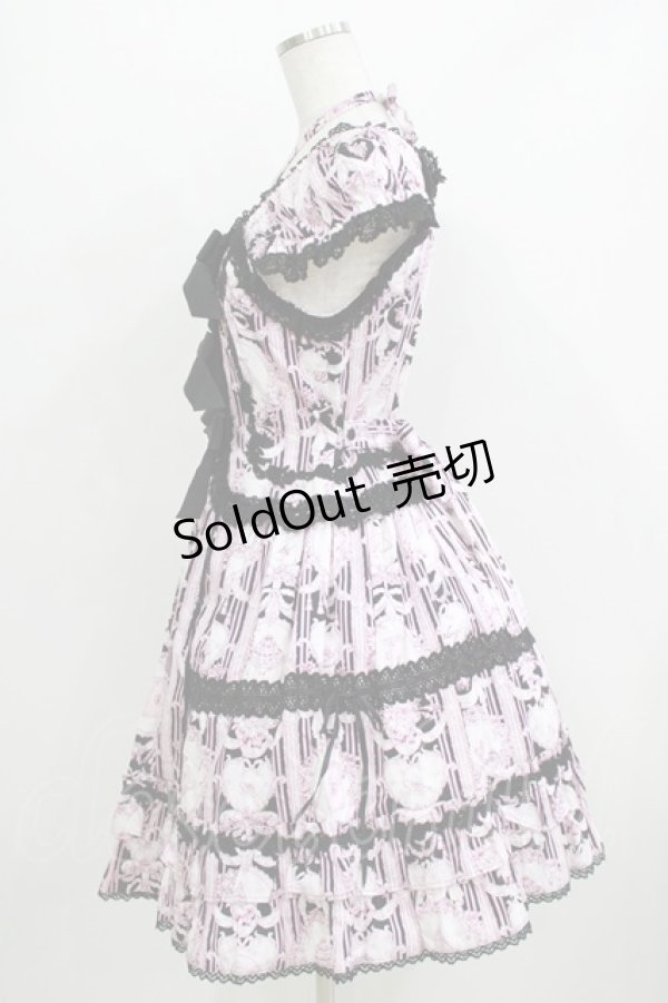 画像2: BABY,THE STARS SHINE BRIGHT / マリーアントワネット柄ジャンパースカート Free ブラック H-26-04-07-003-BA-OP-NS-ZH (2)