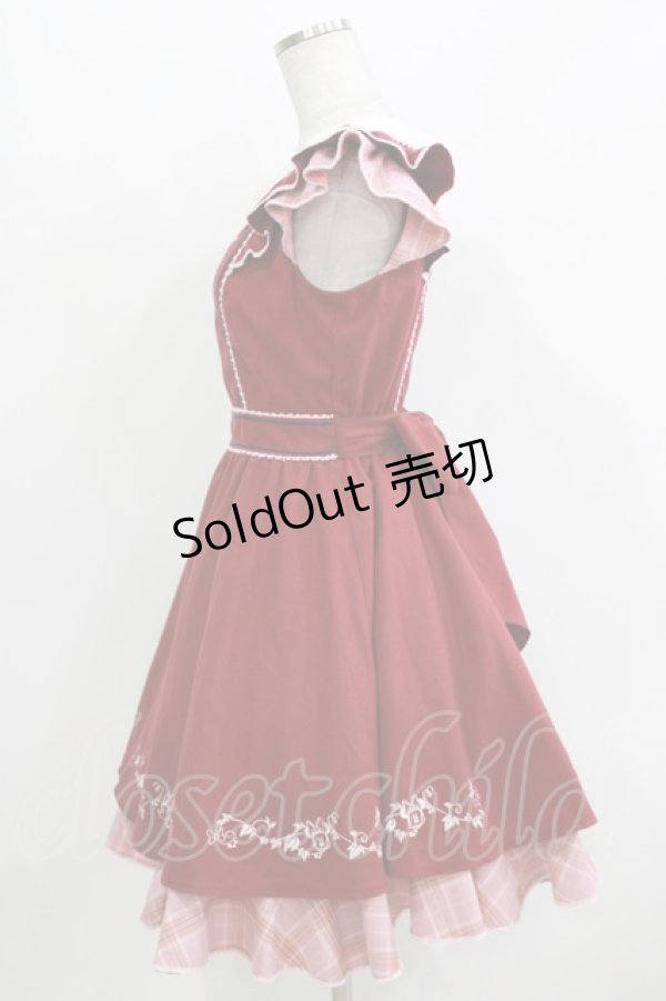 画像2: Secret Honey / エプロン ワンピース(ミニーver.) Free ボルドー H-26-04-07-024-CA-OP-NS-ZH (2)