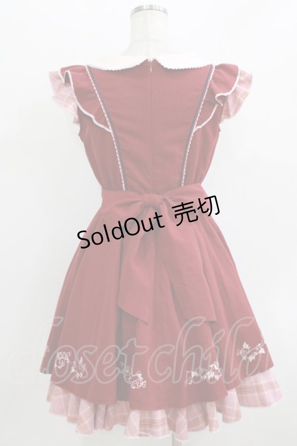 画像3: Secret Honey / エプロン ワンピース(ミニーver.) Free ボルドー H-26-04-07-024-CA-OP-NS-ZH (3)