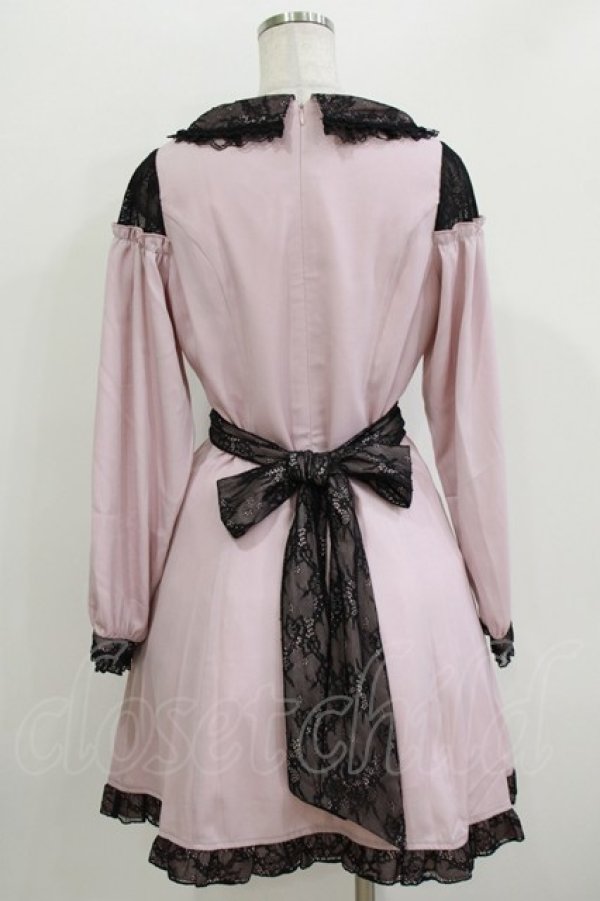 画像3: LIZ LISA / 肩レース切替ワンピース Free ピンク/ブラック H-26-04-07-027-LO-OP-NS-ZH (3)