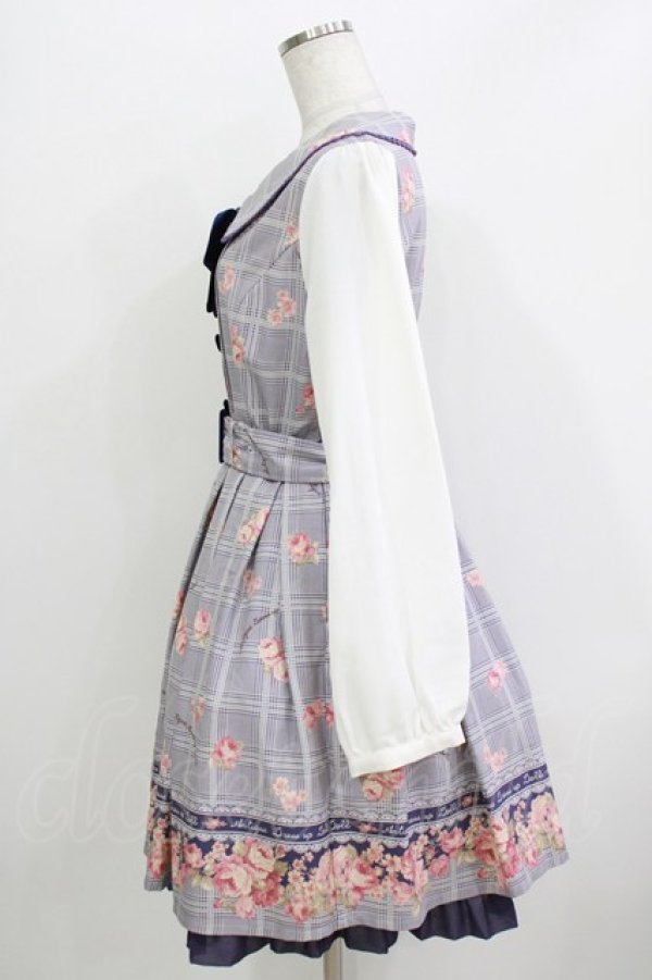 画像2: LIZ LISA / グレンチェックローズワンピース Free ネイビー H-26-04-07-028-LO-OP-NS-ZH (2)