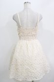 画像3: axes femme POETIQUE / ハートドット刺繍ギンガムワンピース M ベージュ H-26-04-07-032-AX-OP-NS-ZH (3)