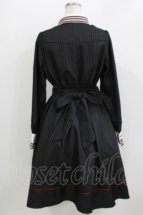 画像3: Amavel / ピンストライプシャツカラーワンピース Free ブラック H-26-04-07-034-CA-OP-NS-ZH (3)