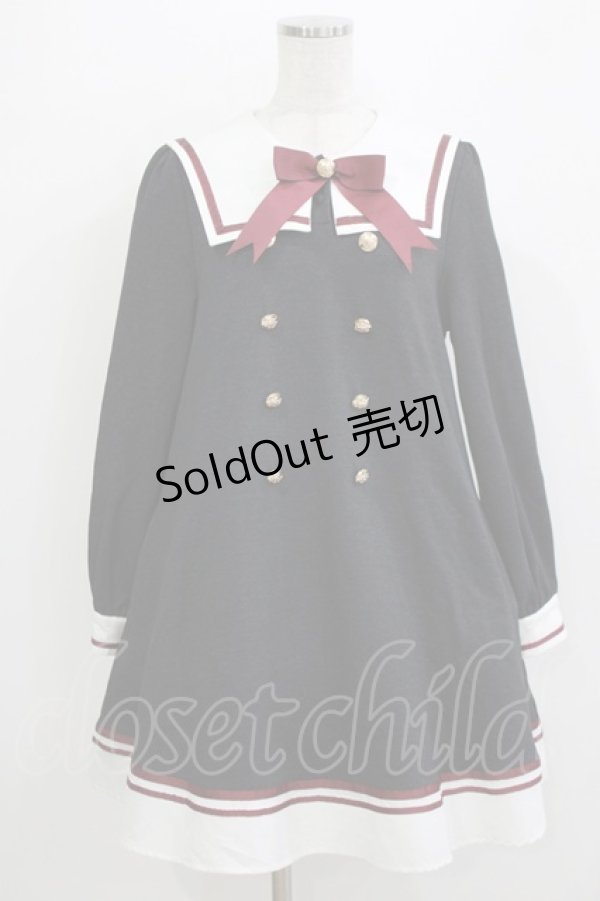 画像1: Amavel / スクエアカラーセーラー裏毛ワンピース Free グレー H-26-04-07-035-CA-OP-NS-ZH (1)