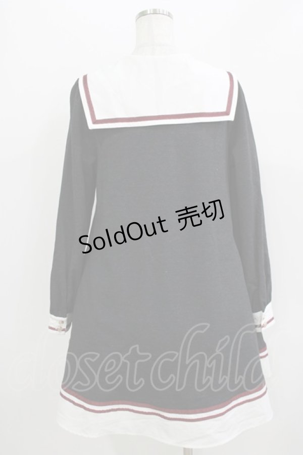 画像3: Amavel / スクエアカラーセーラー裏毛ワンピース Free グレー H-26-04-07-035-CA-OP-NS-ZH (3)