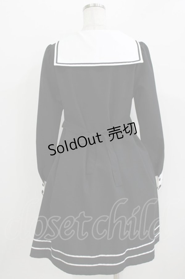 画像3: Innocent World White / セーラーカラーAラインワンピース L ブラック H-26-04-07-039-IW-OP-NS-ZH (3)