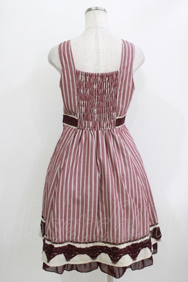 画像3: axes femme / ストライプ柄ジャンドレ M ワイン H-26-04-07-040-AX-SK-NS-ZH (3)