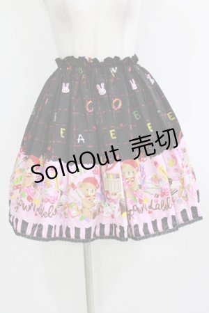 画像: metamorphose / おえかきくまちゃんミニスカート Free ブラック H-26-04-07-041-ME-SK-NS-ZH